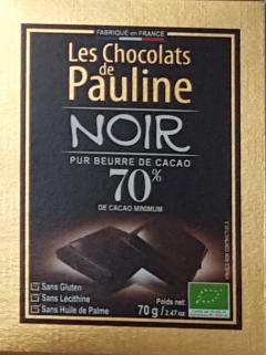 Ciocolata neagra 70% - Les Chocolats de Pauline