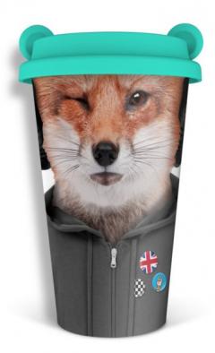 Cana de voiaj cu capac - Coffe Crew Fox Just Mustard