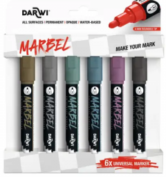 Set 6 markere universale - Metalic