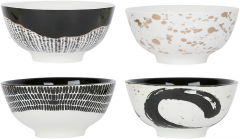 Set 4 boluri - Box Ligne White & Black