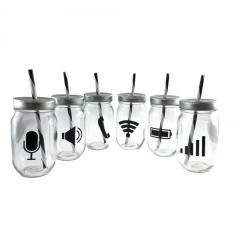 Borcan cu capac si pai - Geek - mai multe modele