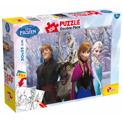 Puzzle - Frozen cu 2 fete, 108 piese