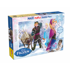Puzzle - Frozen joaca pe gheata Supermaxi cu 2 fete, 35 piese Ideal Board Games