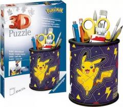 Puzzle 3D Pokemon - suport de pixuri, 54 piese