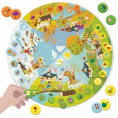 Puzzle educativ - Giant Round Puzzle - Seasons