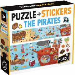 Puzzle - Pirati - Cu peste 200 de stickere ce se pot repozitiona
