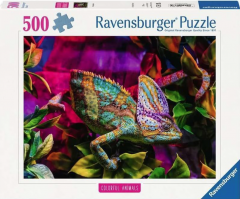 Puzzle - Animale colorate - Cameleon, 500 piese