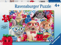 Puzzle - Iepurasi si fructe de padure, 35 piese