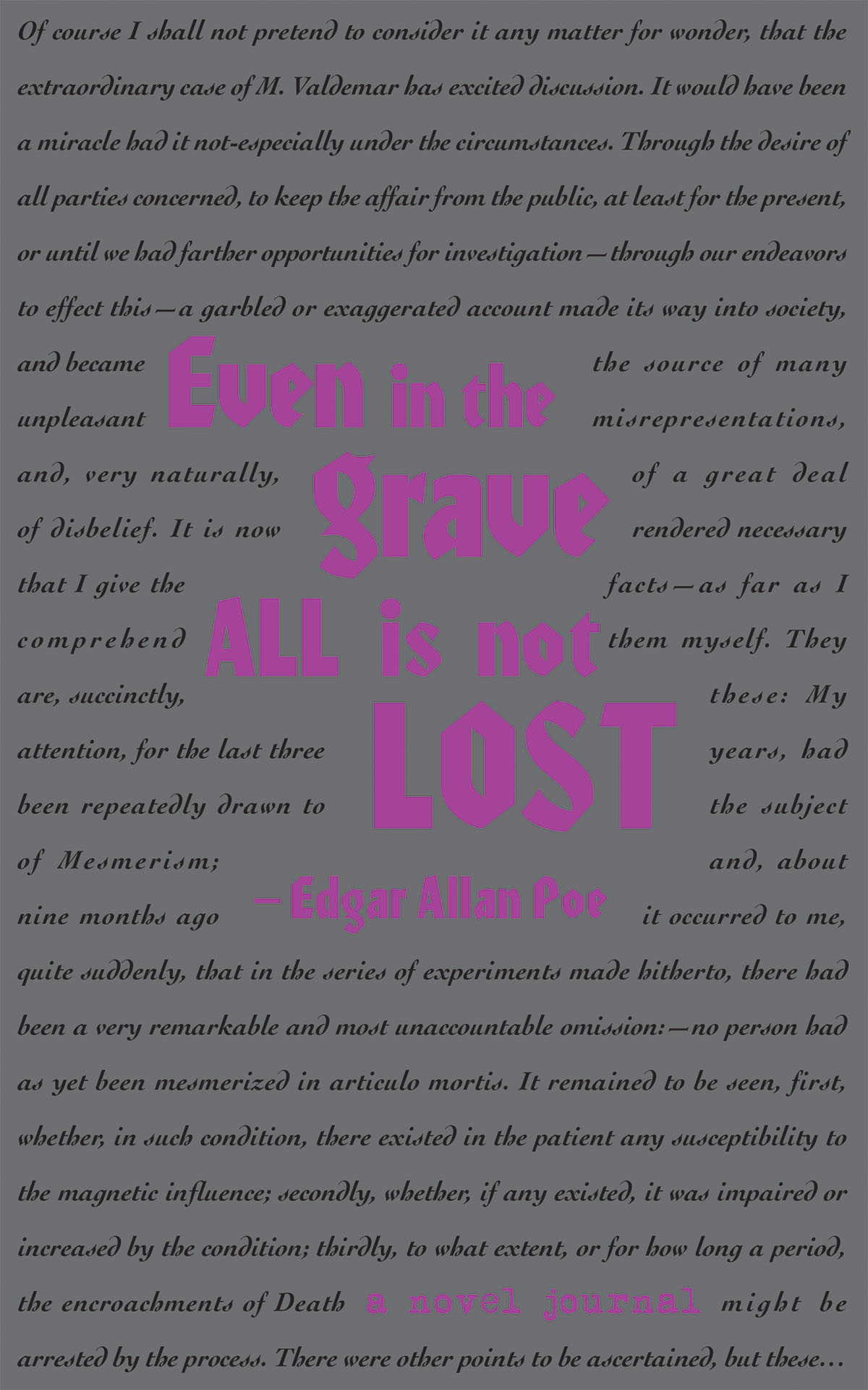 A Novel Journal Edgar Allan Poe Edgar Allan Poe