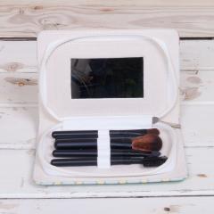 Set pensule pentru make-up cu oglinda compacta - Birds Really Good