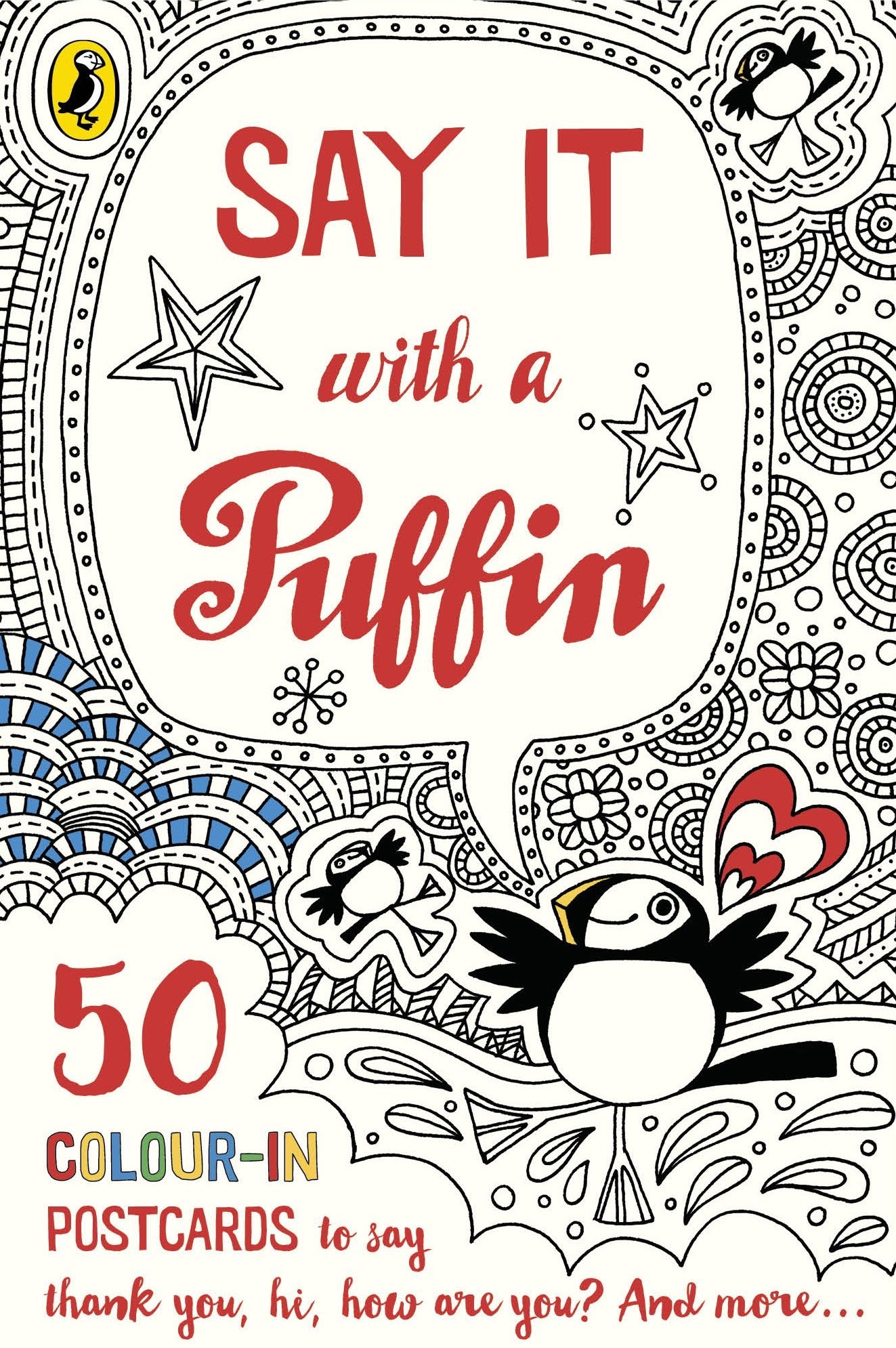 Say It With a Puffin - 50 Colour-In Postcards Puffin