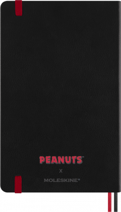 Set carnet + 12 creioane si ascutitoare Peanuts x Moleskine - Large, Ruled, Hardcover (Black & Gift Box)