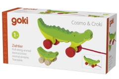 Jucarie de tras - Crocodilul Cosmo cu puiul Croki
