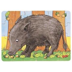 Puzzle din lemn - Animale din padure, 24 piese (mai multe modele, pret pe bucata)