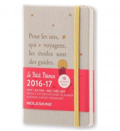 Agenda 18 luni 2016-2017 Moleskine - Le Petit Prince - Light Grey Pocket Weekly - Diary Hard