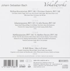 Johann Sebastian Bach's vocal works: Christmas Oratorio, St. John Passion, St. Matthew Passion & Mass in B minor