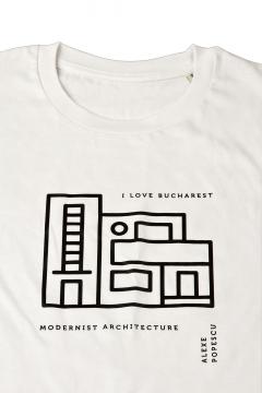 Tricou pentru barbati - I Love Bucharest Alexe Popescu, culoarea alb, marimea M