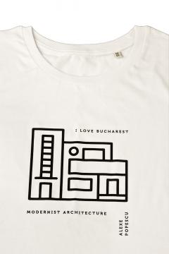 Tricou pentru femei - I Love Bucharest Alexe Popescu, culoarea alb, marimea M