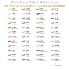 Set 48 markere - Brush & Chisel - Mid-Tone