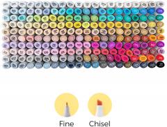 Set 200 markere - Dual Tips & Chisel