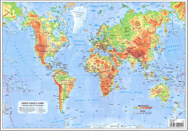 Plansa Harta Lumii A4 Fata Verso