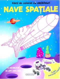 Carti de colorat cu abtibilduri - Nave spatiale