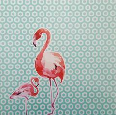 Platou din sticla - Flamingo