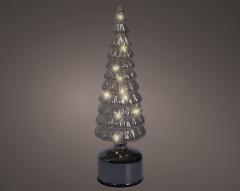 Decoratiune de Craciun - Micro LED Rotating Tree Glass Flashing Effect - Grey