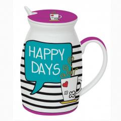 Cana cu capac si lingurita - Happy Days Nuova R2S