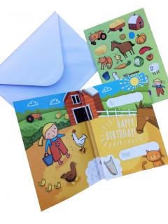 Felicitare cu poveste - Happy Birthday - Age 3 - Farm Cardoo