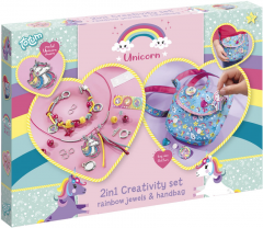 Set creativ 2 in 1 - Bratari curcubeu si gentuta cu unicorni