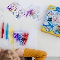 Set creativ - Desenat cu sabloane si carioci spray