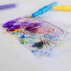 Set creativ - Desenat cu sabloane si carioci spray