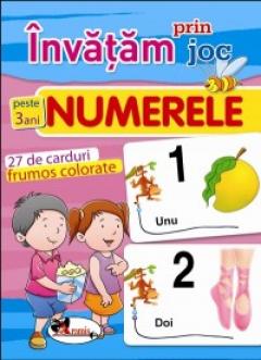 Invatam prin joc numerele pentru + 3 ani. Carti de joc educative 