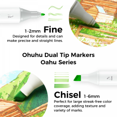 Set 60 markere - Ohuhu Oahu - Fine & Chisel