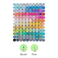 Set 120 markere - Ohuhu Honolulu B - Brush & Fine