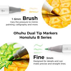 Set 72 markere - Ohuhu Honolulu B - Brush & Fine