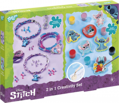 Set creativ  2 in 1 - Lilo si Stitch - Creeaza bratari si figurine din ipsos