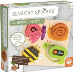 Jucarie senzoriala din lemn, de tip puzzle - Sensory Sprouts Surprise Puzzle