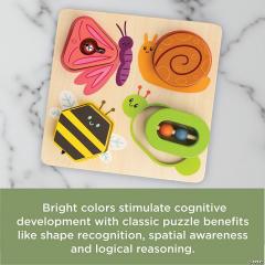 Jucarie senzoriala din lemn, de tip puzzle - Sensory Sprouts Surprise Puzzle