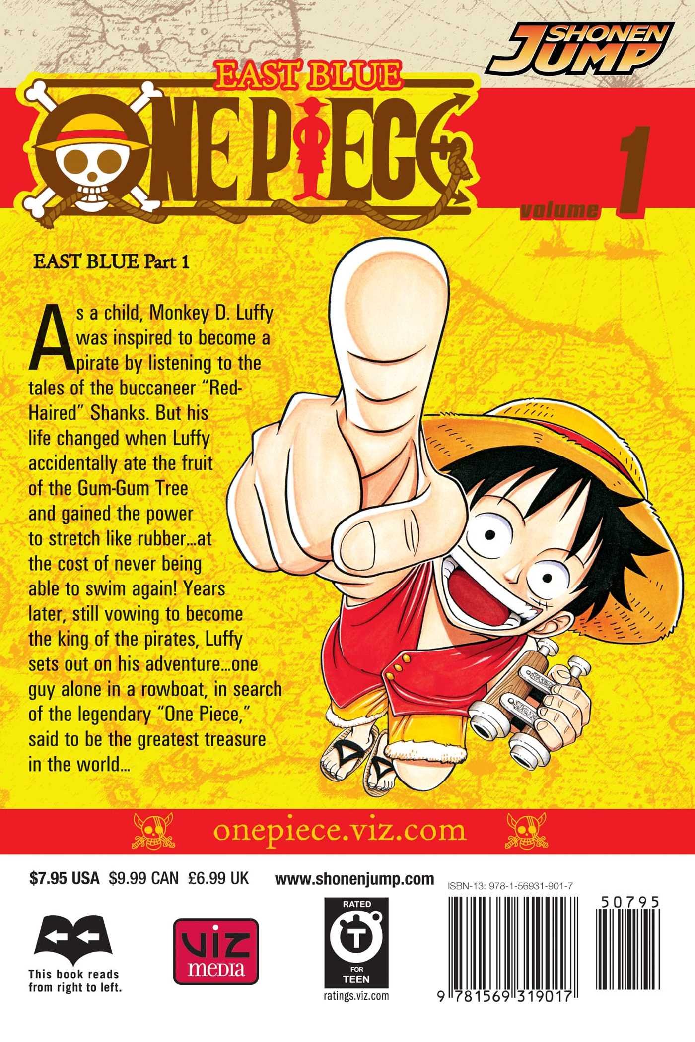 One Piece Mangá Volume 1 - Nova Encadernação Clássica, Capa Mole