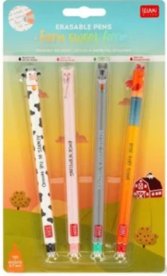 Set 4 pixuri cu cerneala care se sterge - Animale de la ferma