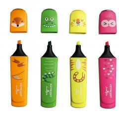 Set 4 markere evidentiatoare Fluo Neon - Animale