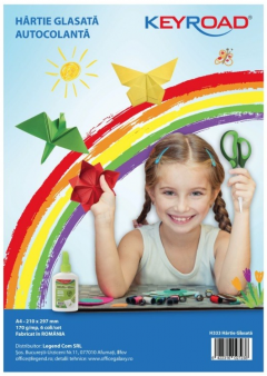 Hartie glasata autocolanta A4 - 6 culori
