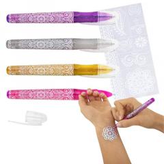 Set creativ - 4 pixuri cu sclipici pentru tatuaje si desenat