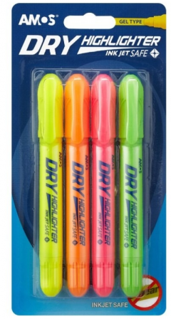 Set 4 markere evidentiatoare Amos Dry