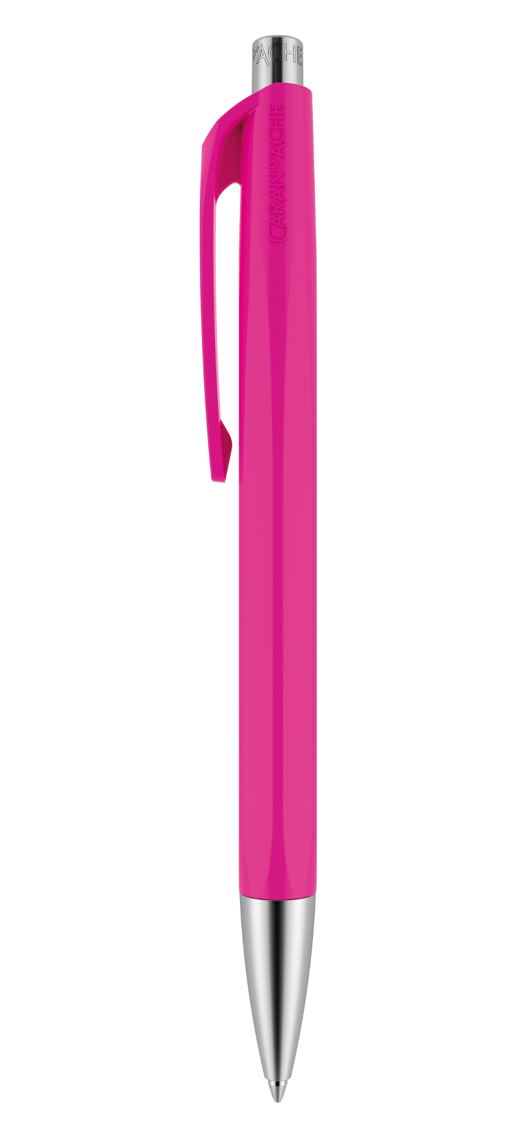 Caran D'Ache Infinite 888.280 – Penna A Sfera Rosa Rubino – 12,5 Cm – Meccanismo A Pressione – Resina Lucida