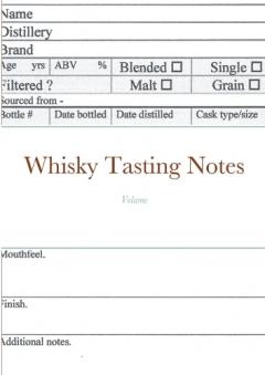 Coperta cărții Whisky Tasting Notes