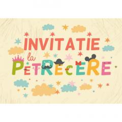 Set 10 invitatii petrecere pentru copii - Litere