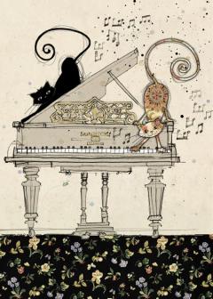 Felicitare - Piano Cats Veritas